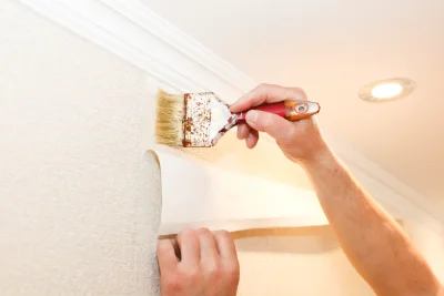 Pose de papier peint à Volckerinckhove — revêtements muraux et toiles de verre